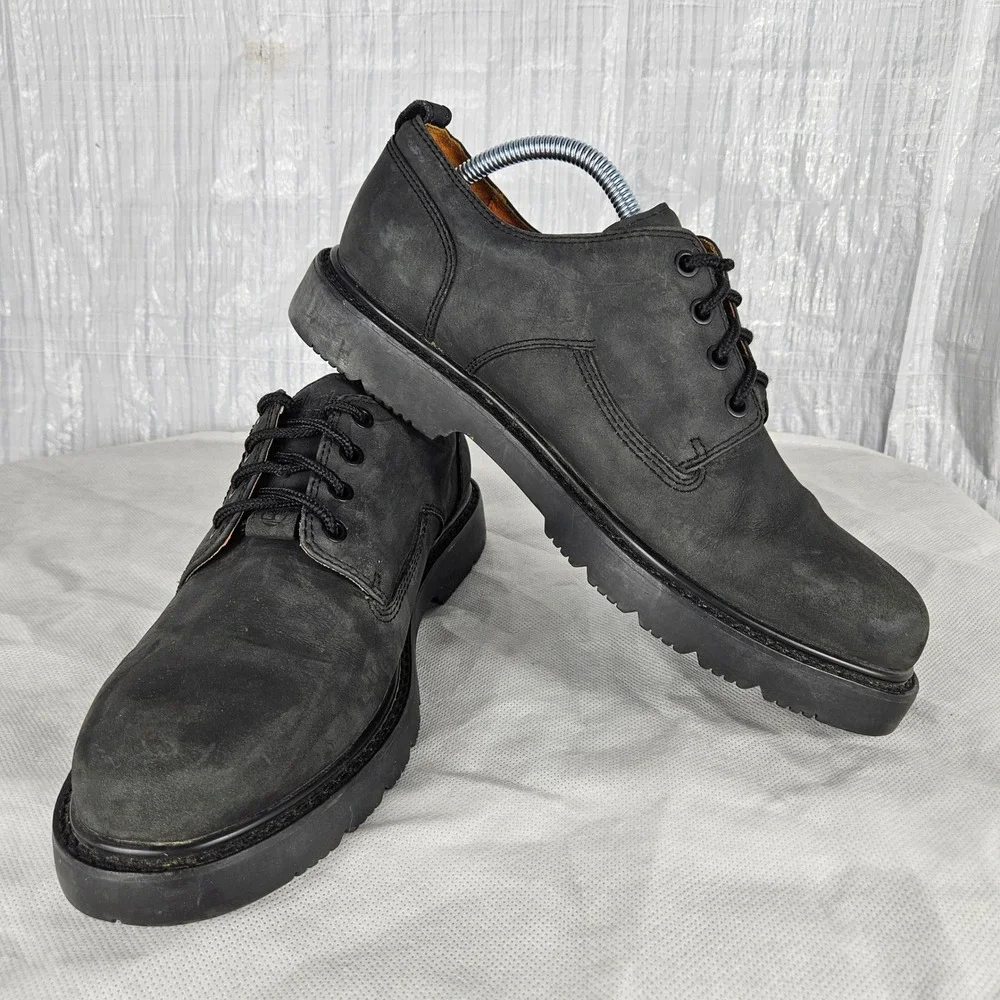 Timberland Mens 9.5 Storm Black Waterproof Nubuck Oxford Shoes Lace Up